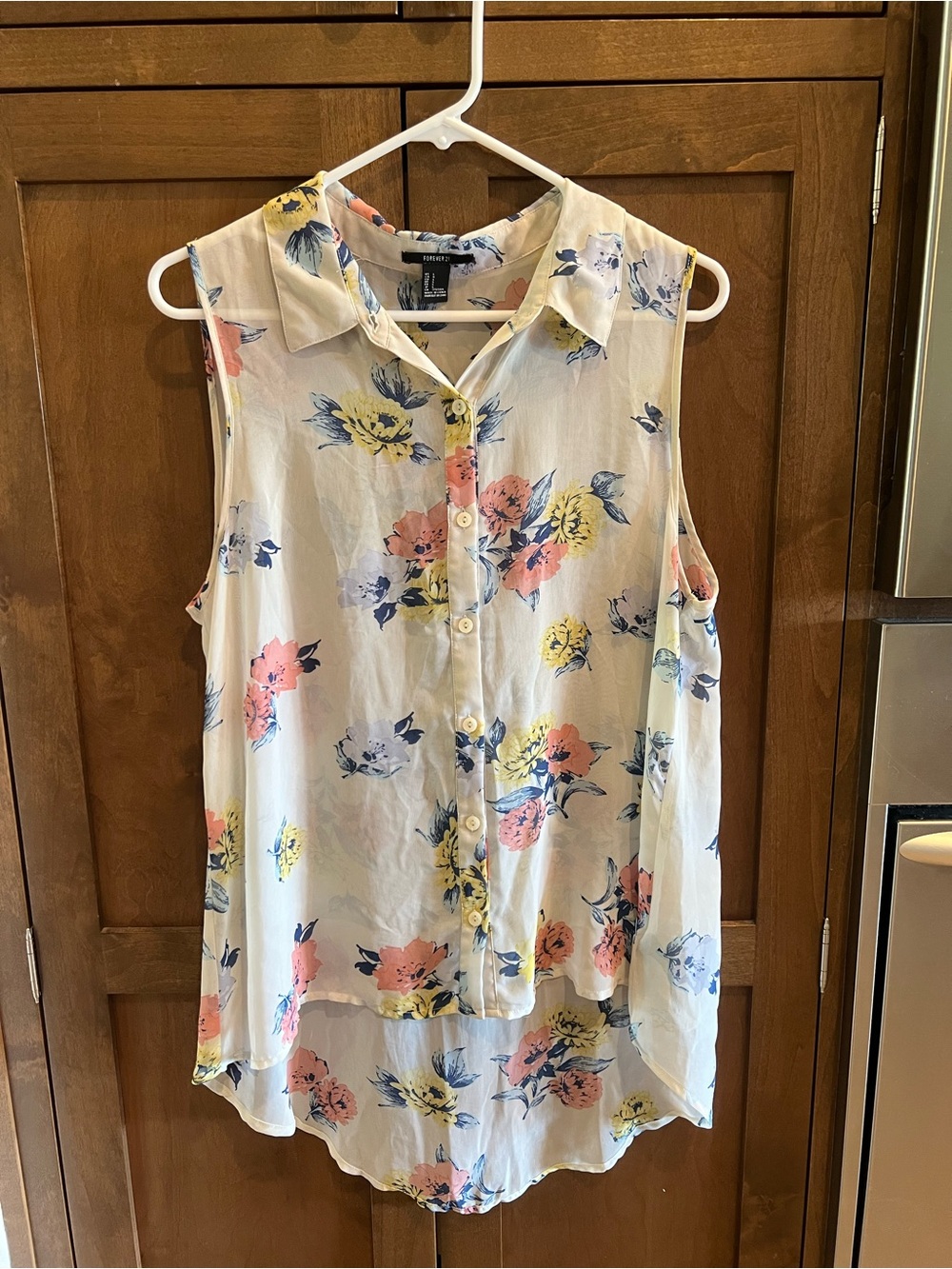 Sweet & breezy pastel floral blouse